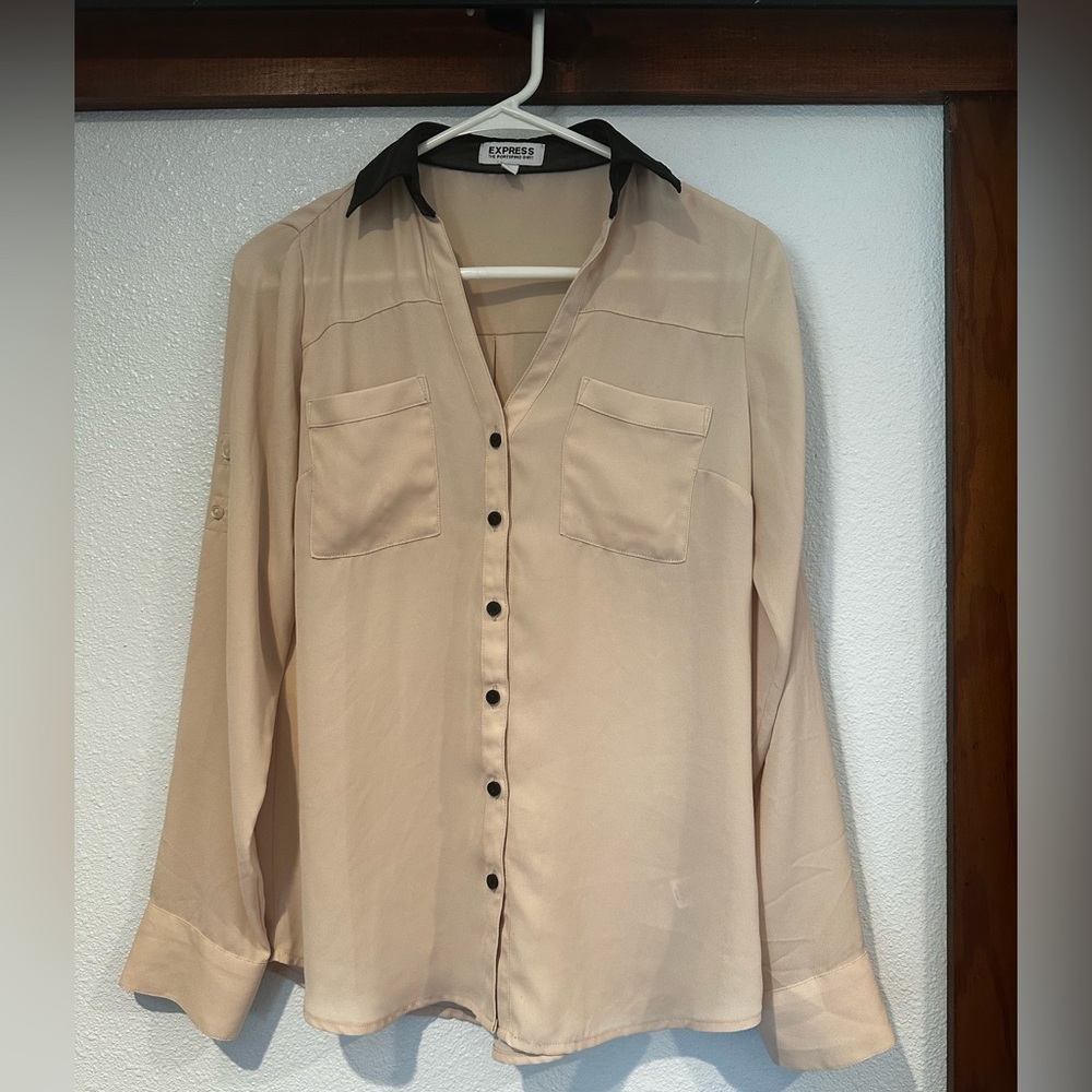 Express Black and Cream Portofino Shirt Size XS